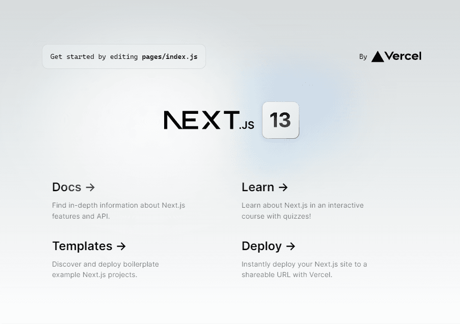デフォルトのNext.jsアプリ